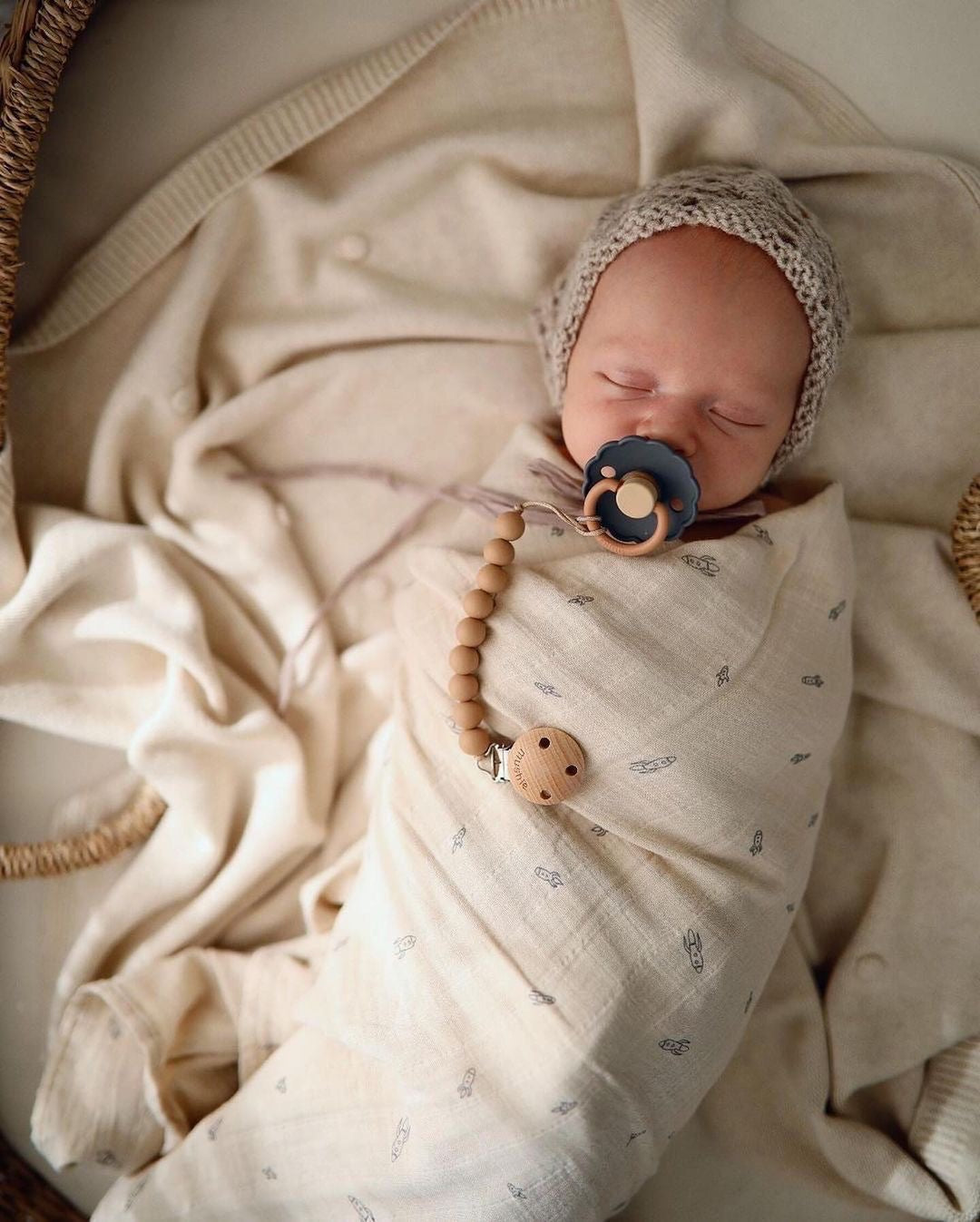 Muslin swaddle rocket mushie muslin mushie