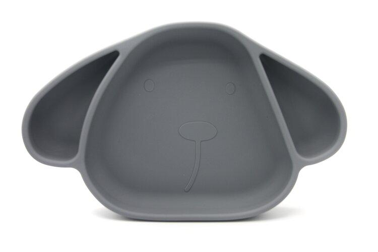 Silicone suction dish dog storm grey Dinnerware the cotton cloud
