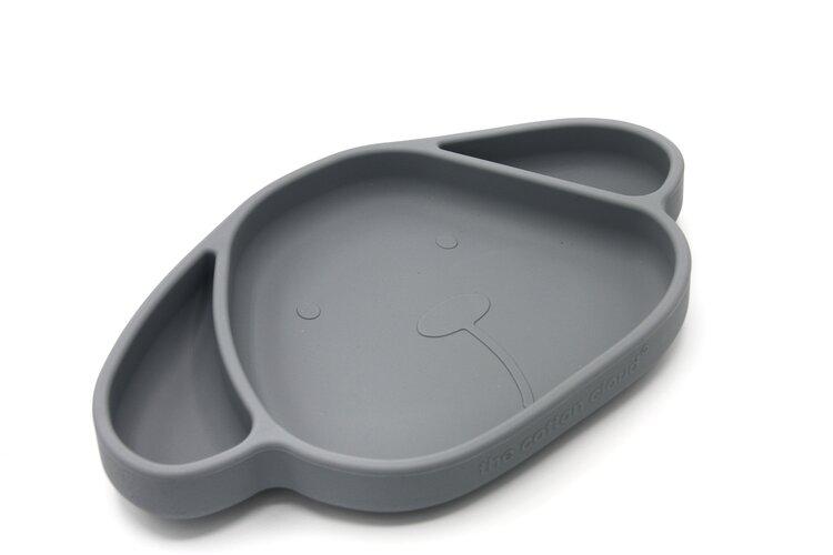 Silicone suction dish dog storm grey Dinnerware the cotton cloud