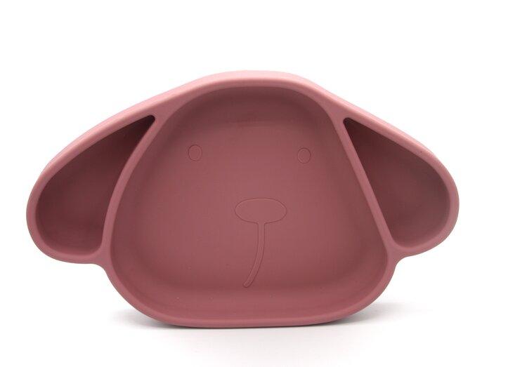Silicone suction dish dog wild rose Dinnerware the cotton cloud