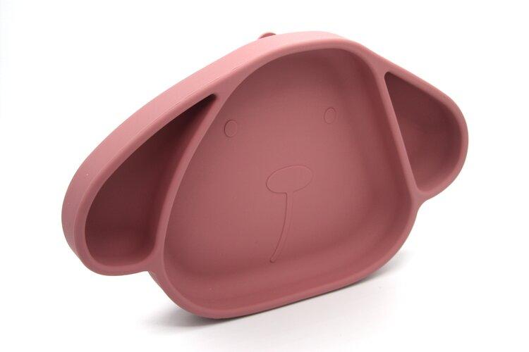 Silicone suction dish dog wild rose Dinnerware the cotton cloud