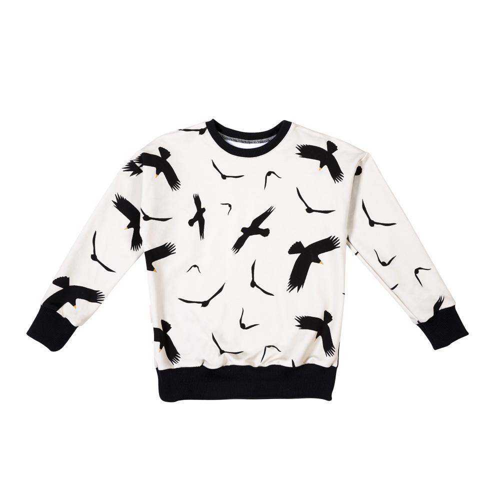 Sweatshirt birds on ecru Tops Malinami