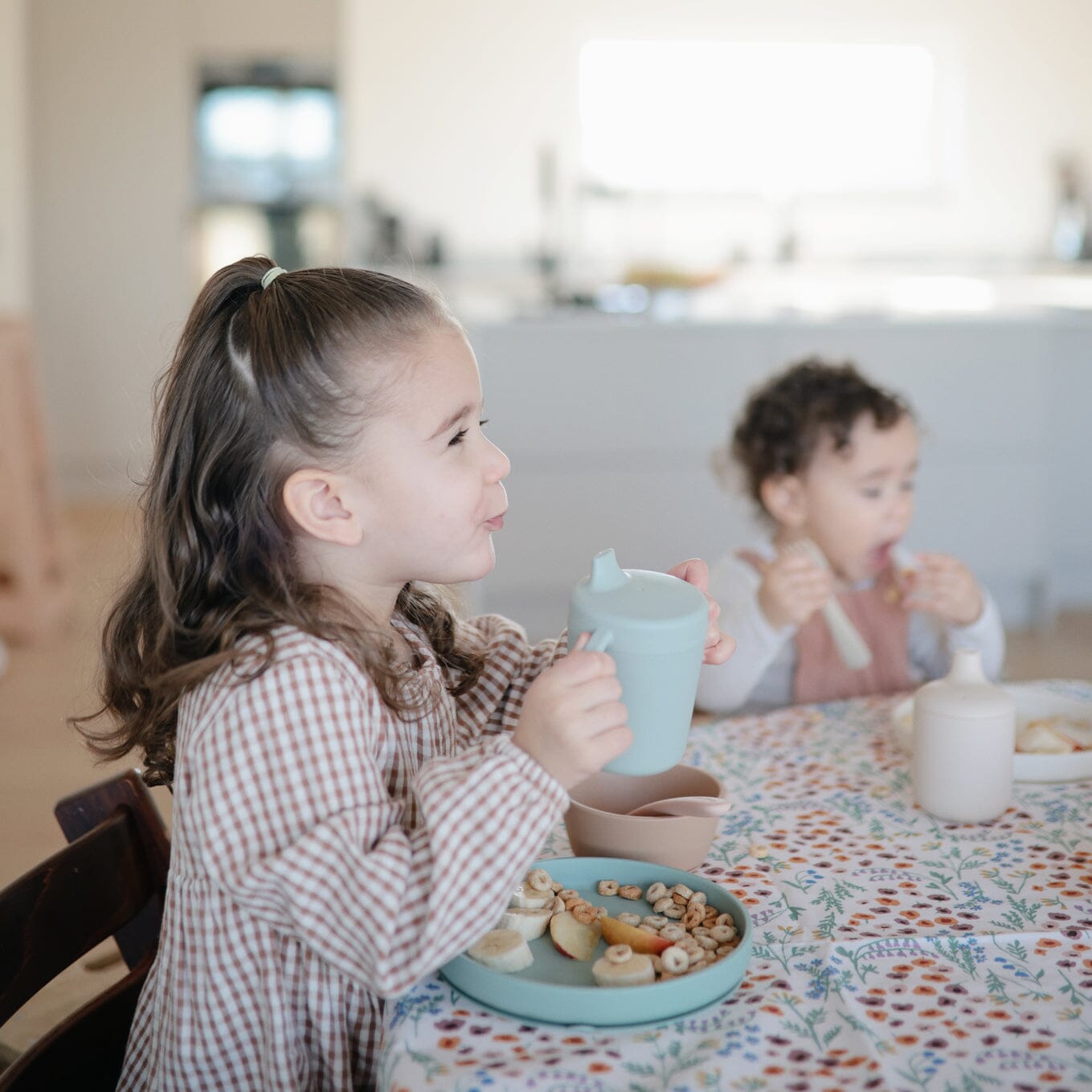 Prato clássico com ventosa cambridge blue meal mushie