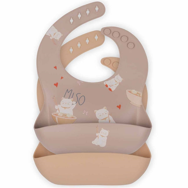 2-pack silicone bib miso moonlight shell Konges sløjd dinnerware Konges sløjd