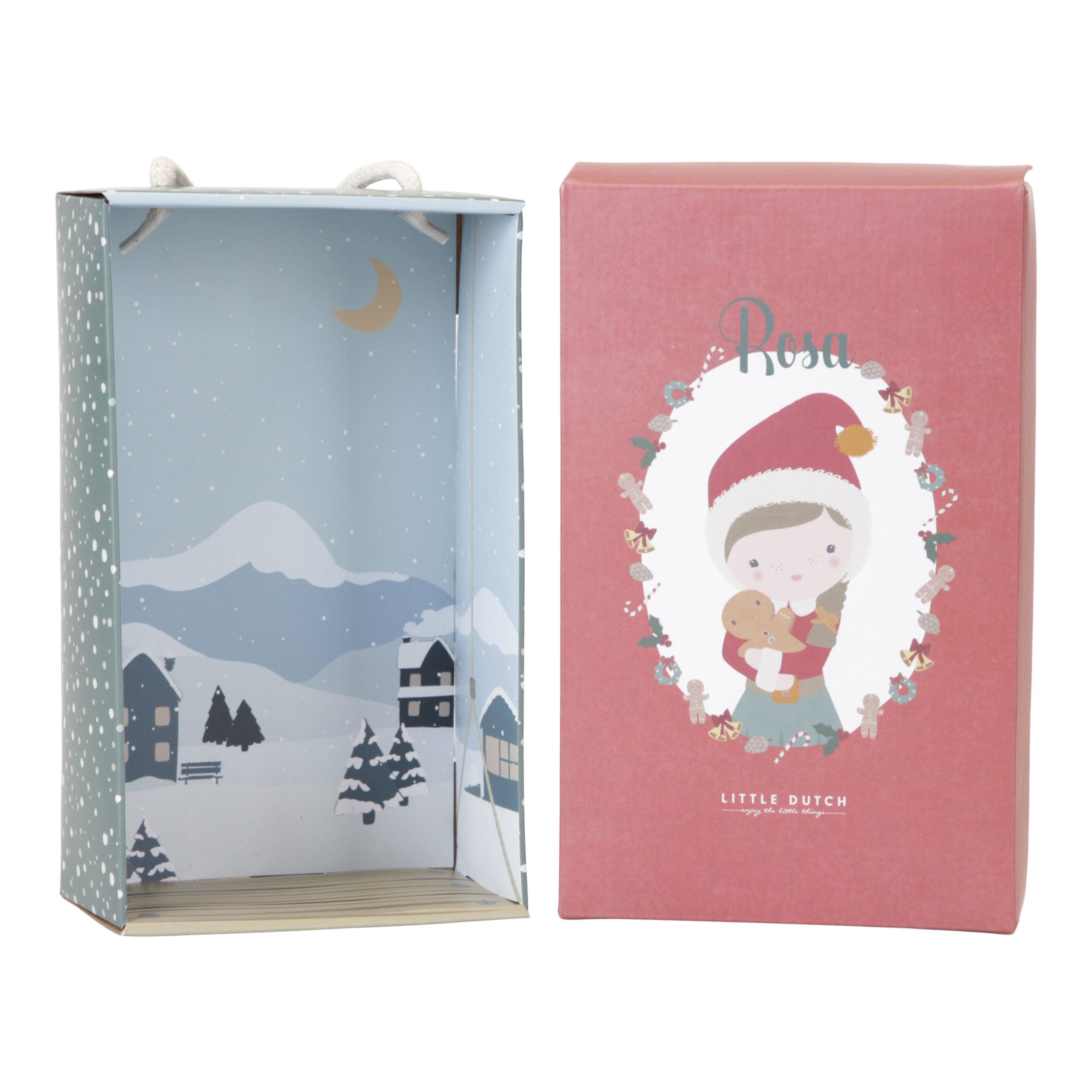 Bonequinha Rosa - elfo de Natal doll Little Dutch