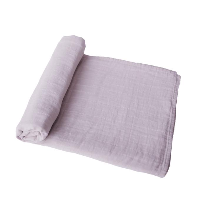 Muslin swaddle soft mauve mushie muslin mushie