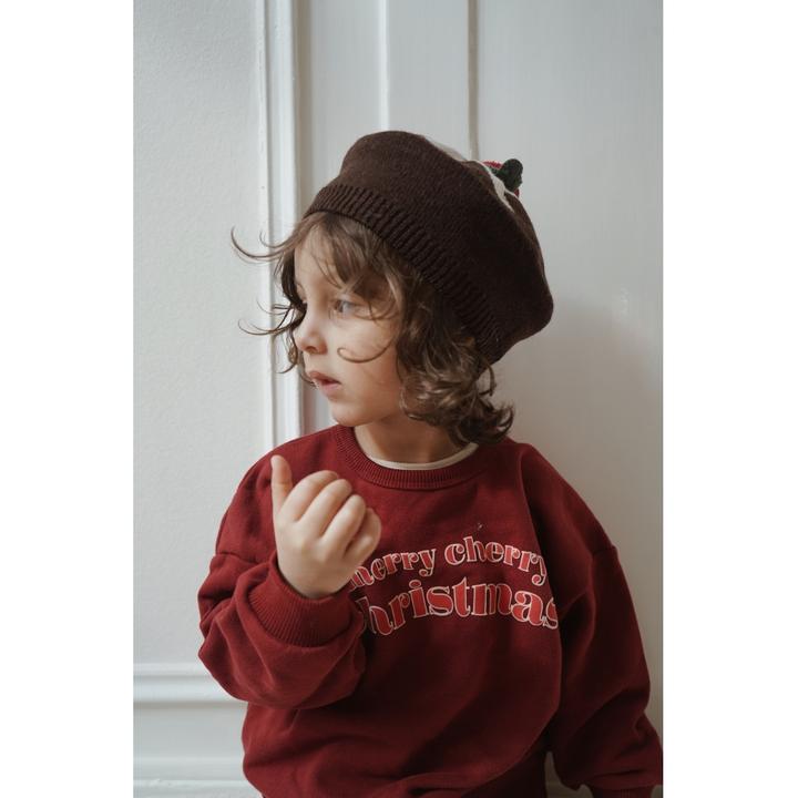 Lou oversize sweat Christmas bitter chocolate Tops Konges sløjd