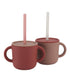 2-pack Silicone cups w/ lid Vintage Blossom / Canyon Clay Lille Vilde dinnerware LIlle Vilde