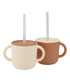 2-pack Silicone cups w/ lid Terra / Cream Lille Vilde dinnerware LIlle Vilde