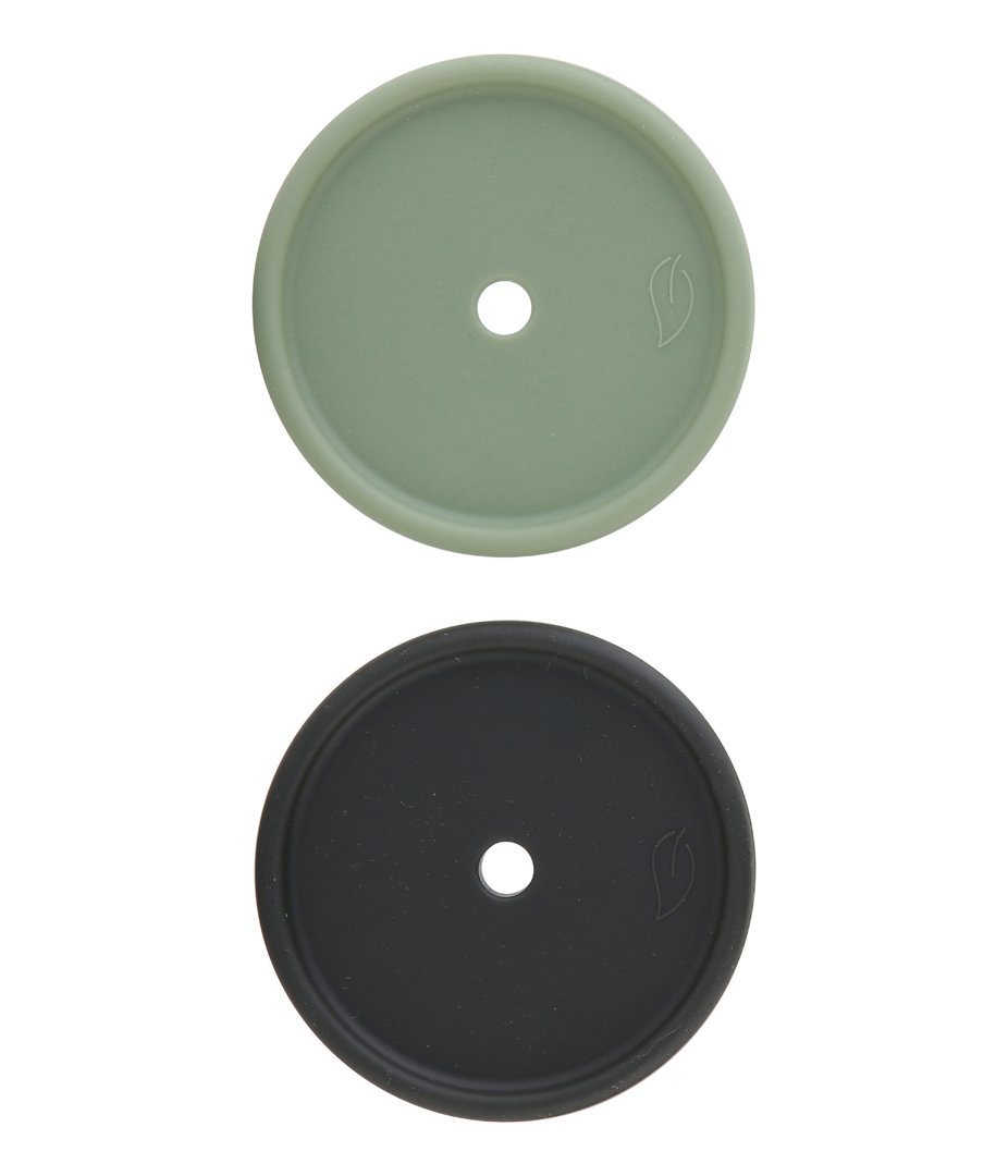 2-pack Silicone cups w/ lid Sage / Forest Lille Vilde dinnerware LIlle Vilde