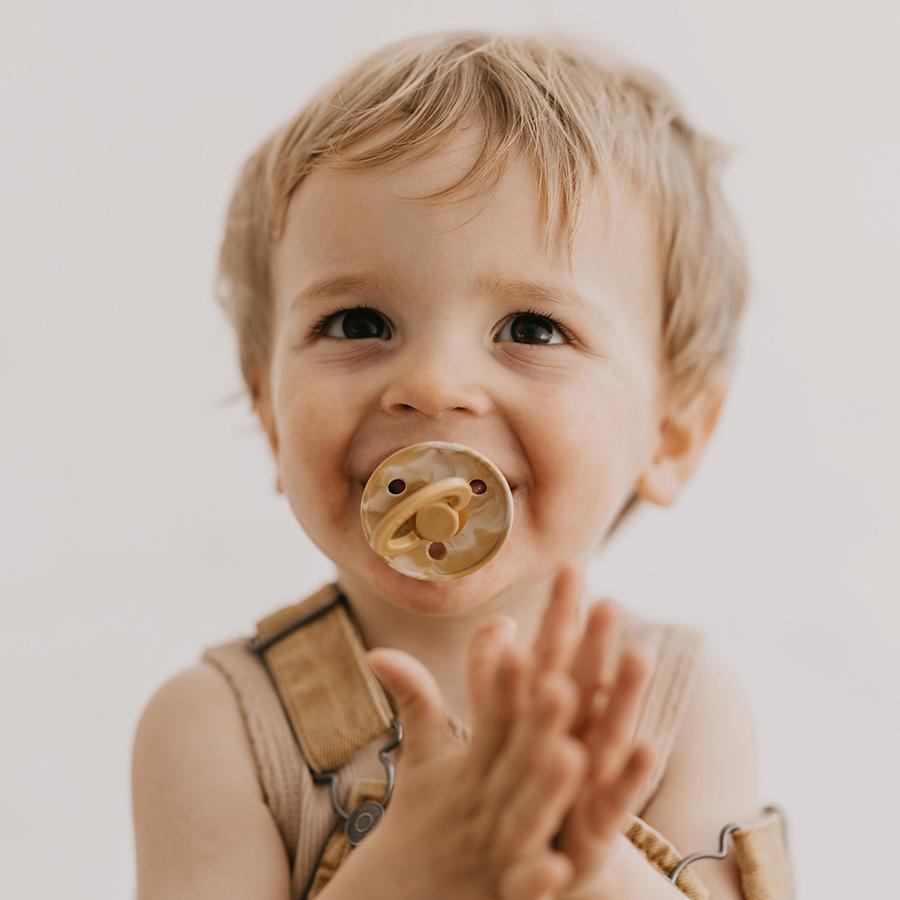 BIBS colour tie dye 2-pack pacifier mustard Pacifier Bibs