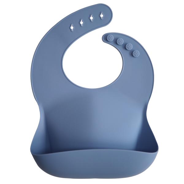 Silicone baby bib powder blue mushie bib mushie