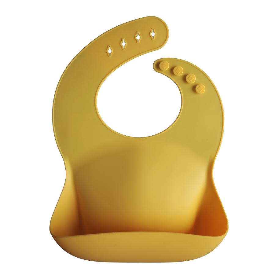 Silicone baby bib mineral yellow mushie bib mushie