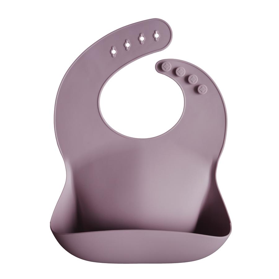 Silicone baby bib pale mauve mushie bib mushie