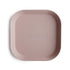 2-pack square dinnerware plates blush mushie meal mushie