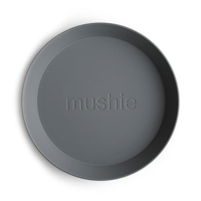 2-pack round dinnerware plates smoke mushie meal mushie