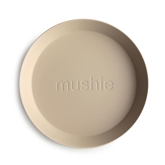 2-pack round dinnerware plates vanilla mushie meal mushie