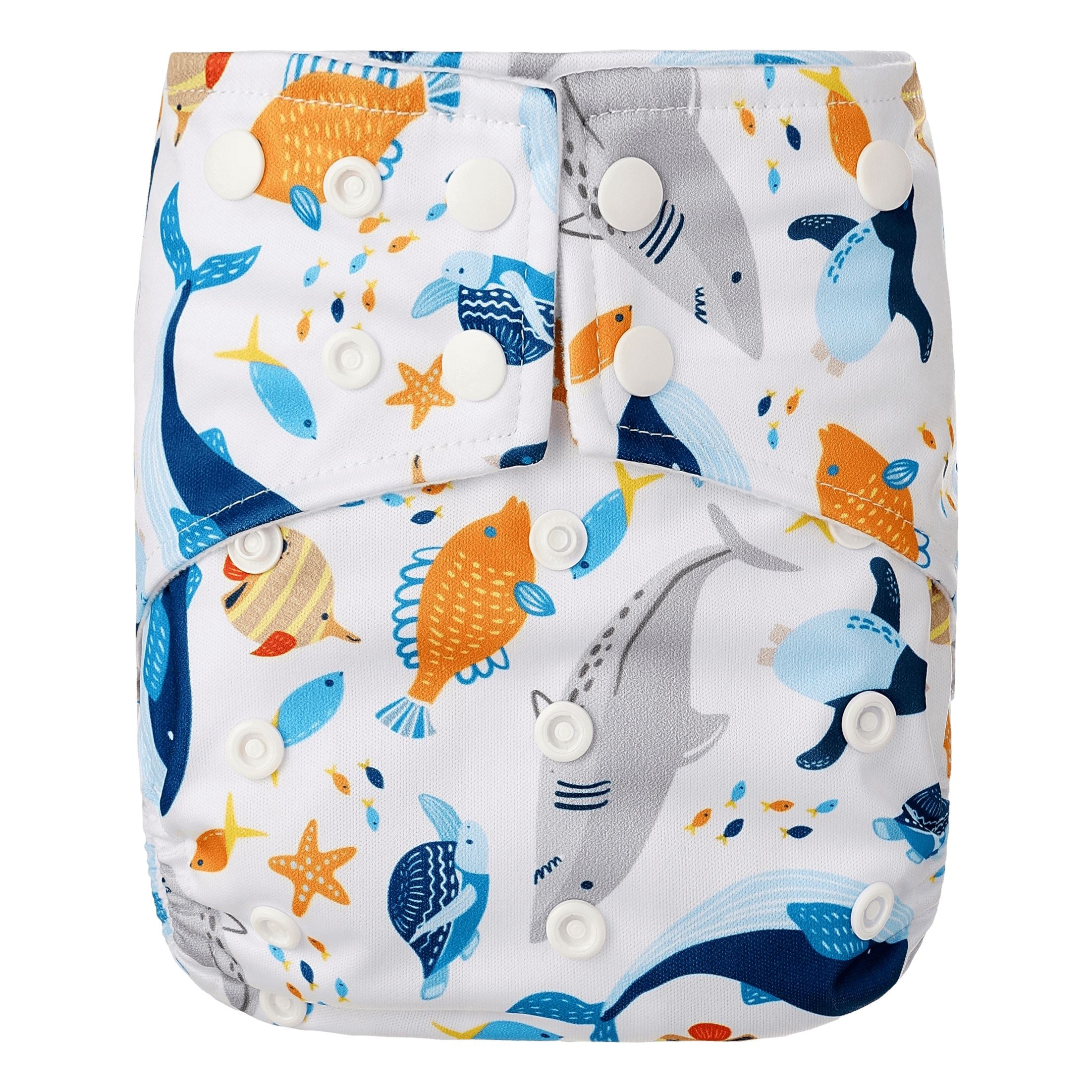 Fralda reutilizável de bolso sea animals Fraldas reutilizáveis Happy Bear