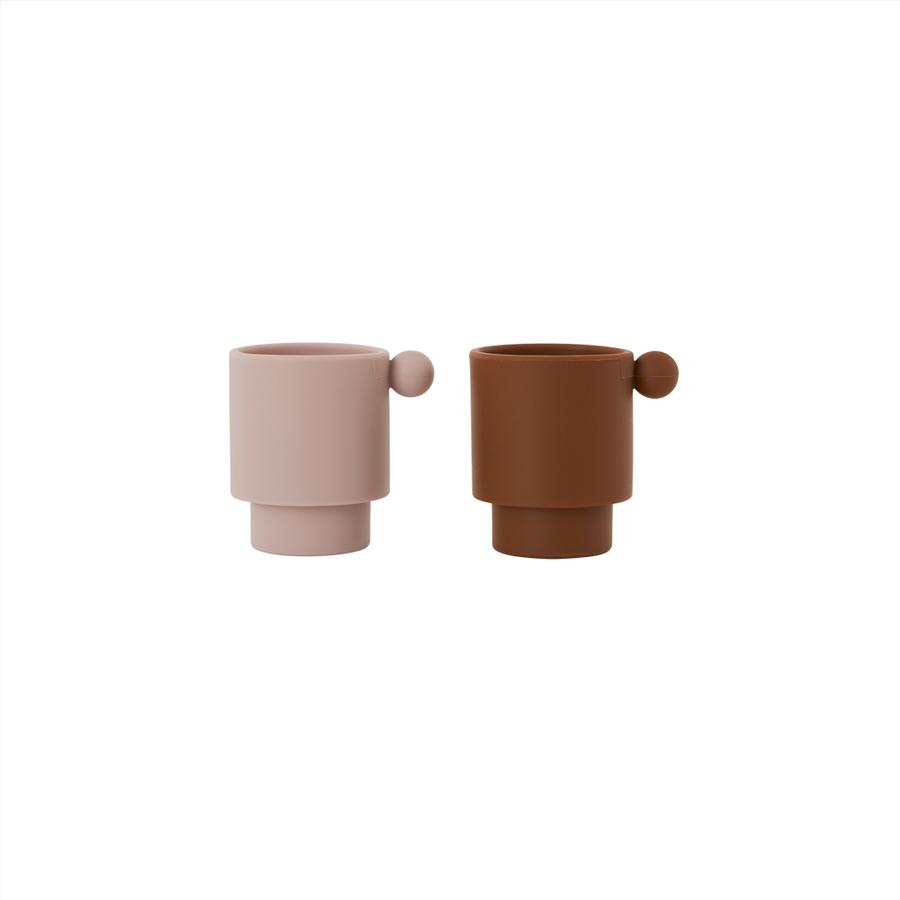 2 copos tiny inka caramel/rose Dinnerware OYOY