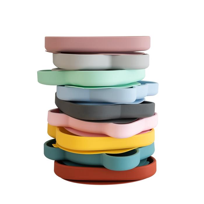 Bunny stickie plate - plum dinnerware we might be tiny