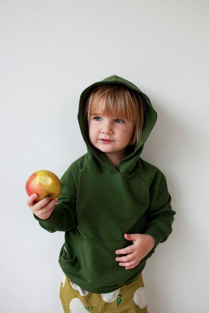 Camisola c/capuz e bolso olive green Tops Malinami