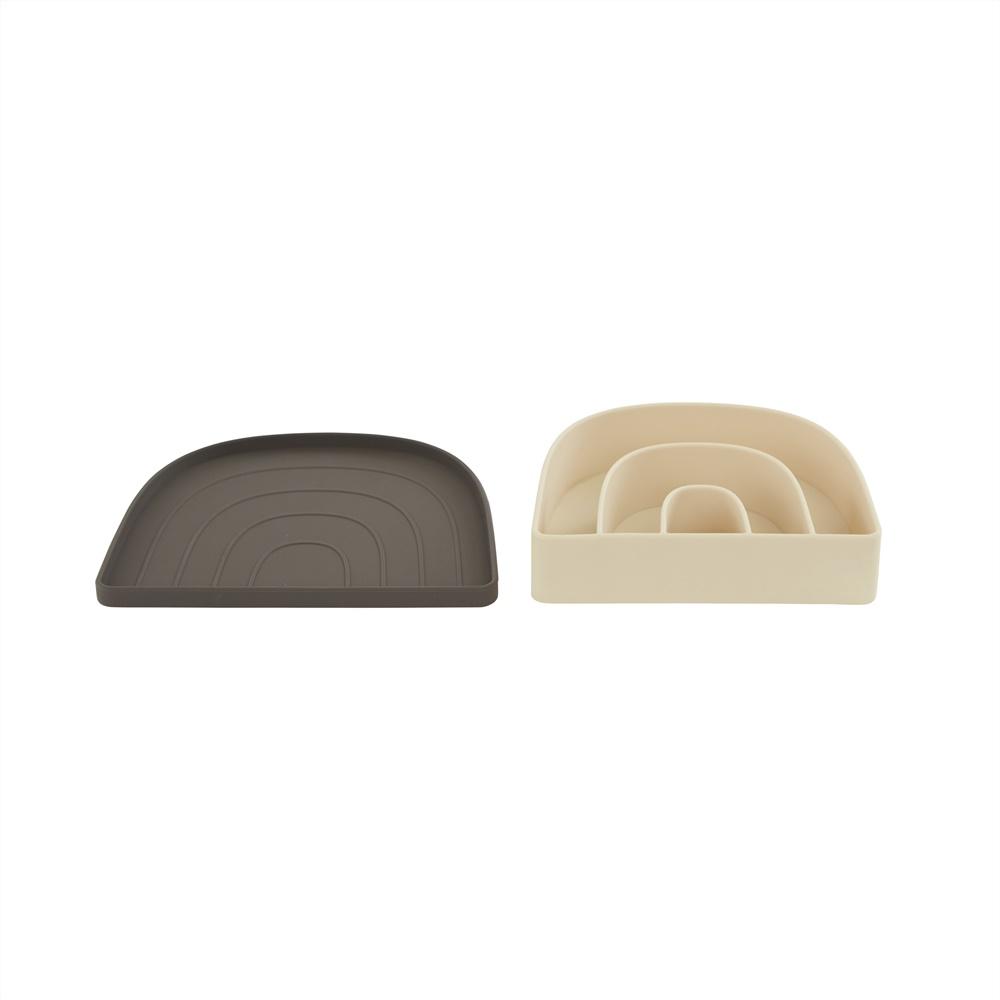 Prato e taça rainbow choco/vanilla Dinnerware OYOY
