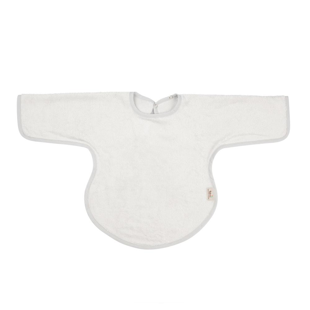 Babete de bambu com mangas silver grey Bib Timboo