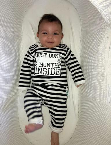 Baby grow Just Done 9 Months Inside Playsuit Lazy Baby