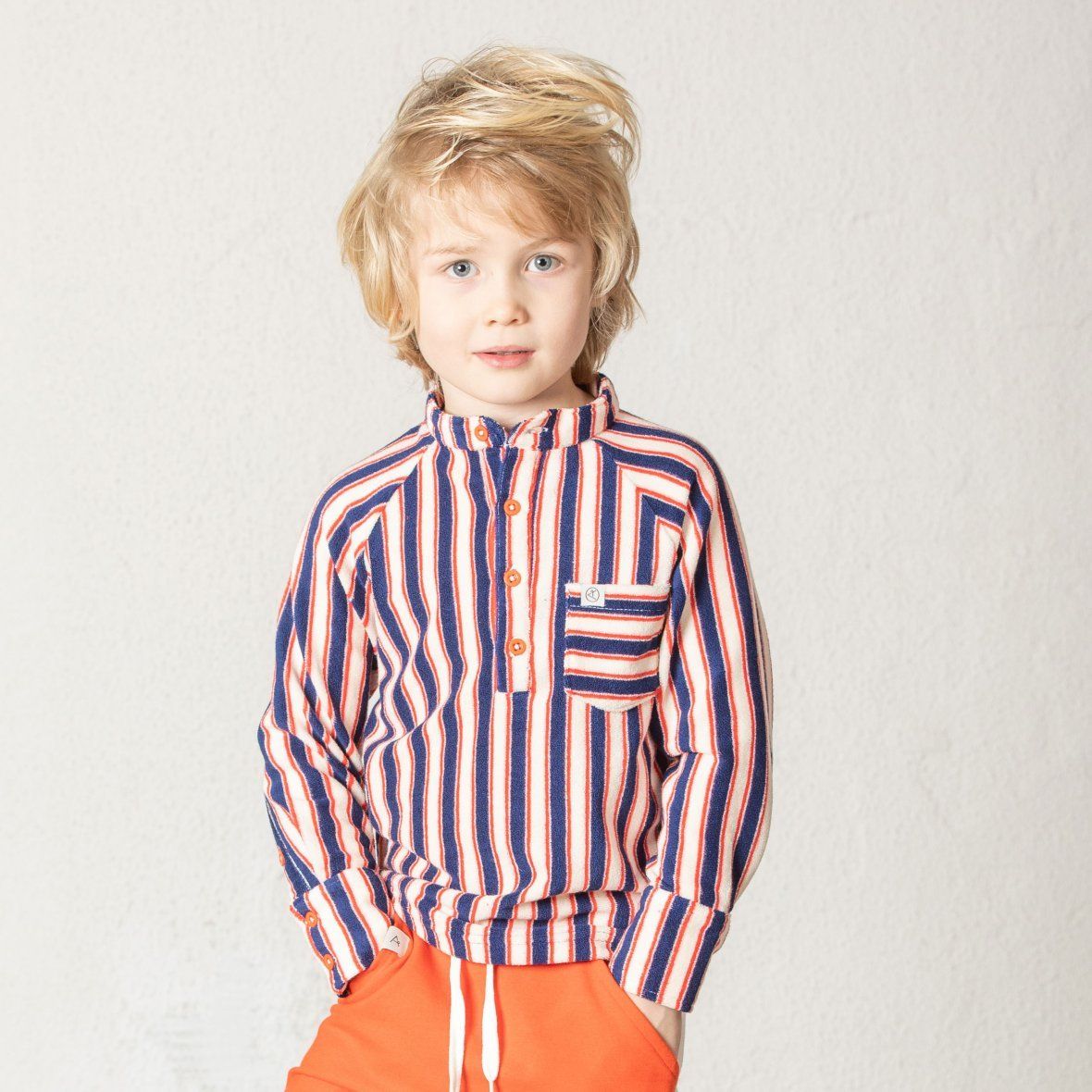 Emil blouse blueprint striped AlbaBaby Tops Alba of Denmark