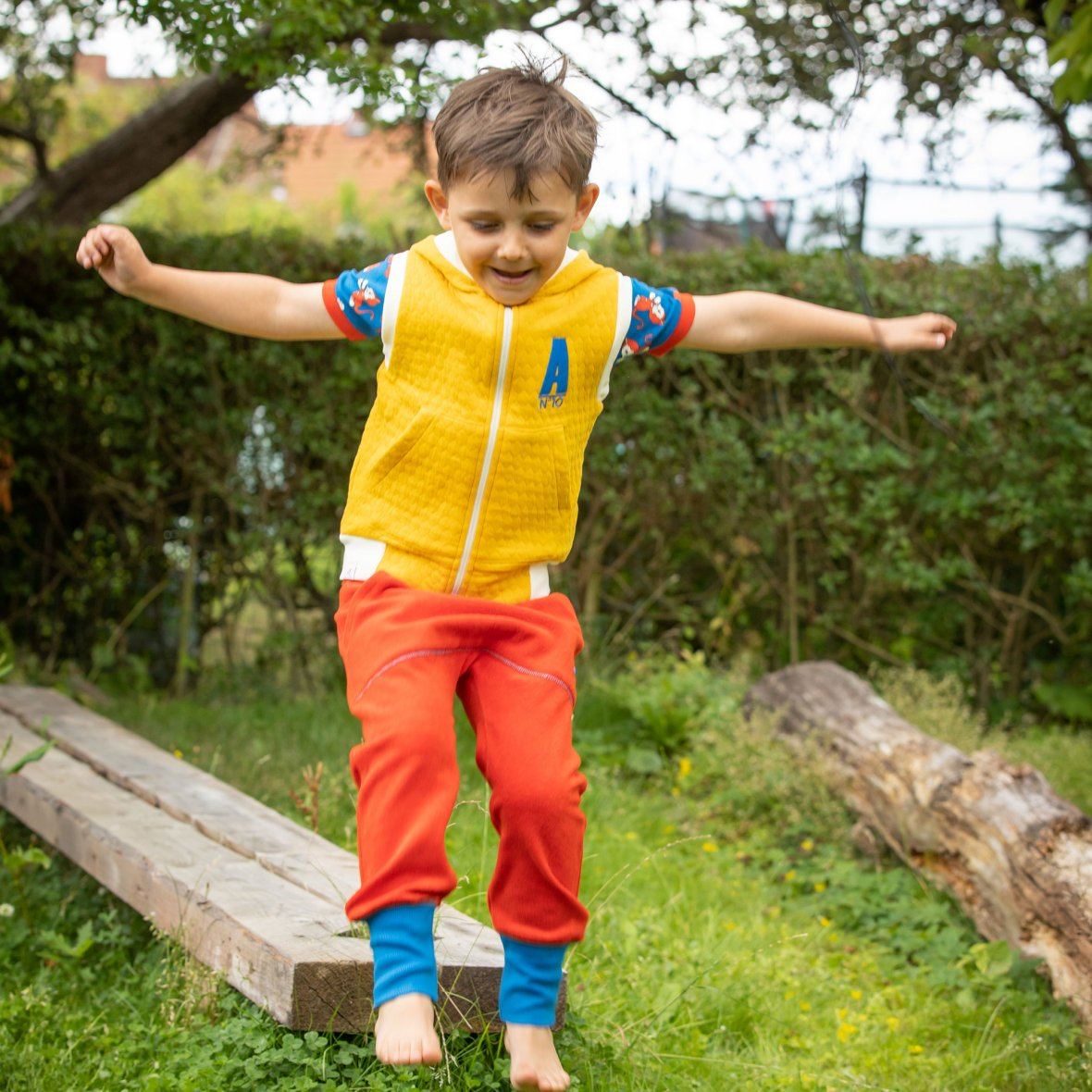 Charlie quilted waistcoat old gold AlbaBaby Tops Alba of Denmark