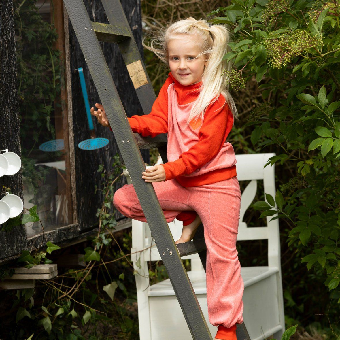 Habian hood blouse spicy orange AlbaBaby Tops Alba of Denmark