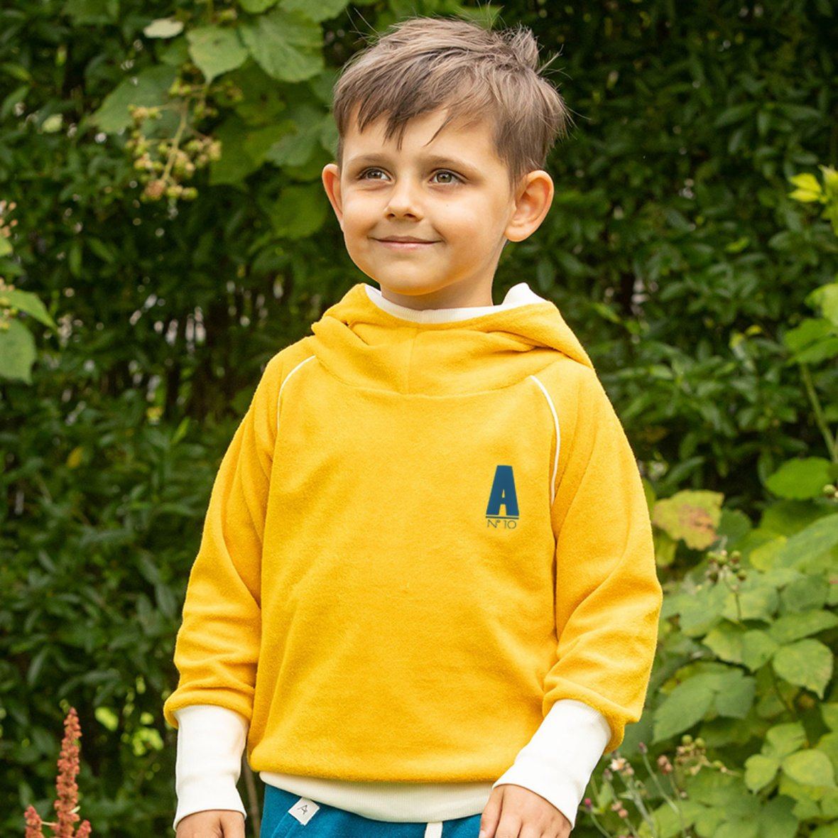 Habian hood blouse old gold AlbaBaby Tops Alba of Denmark