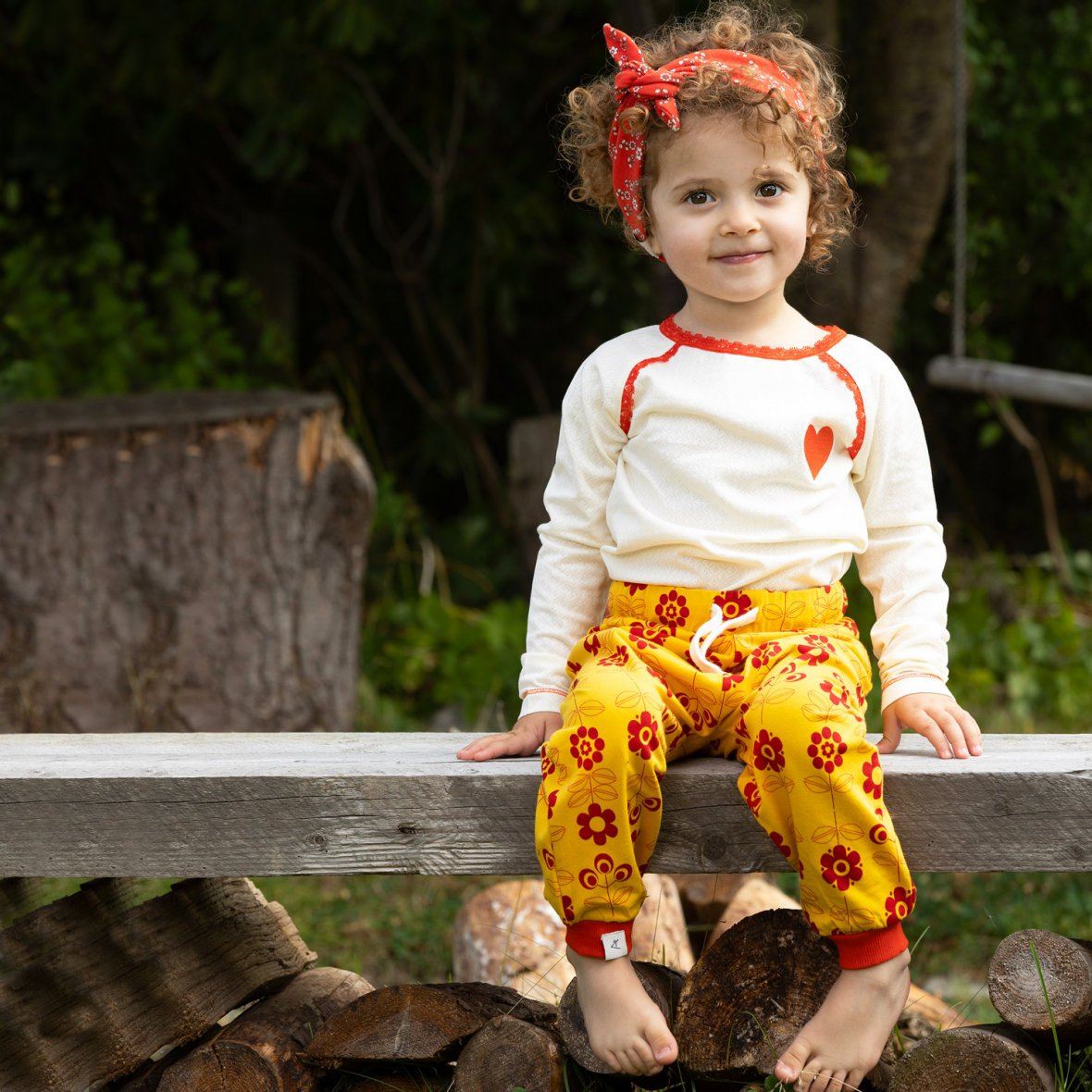 Lucca baby pants old gold fairy tail flowers AlbaBaby Bottoms Alba of Denmark