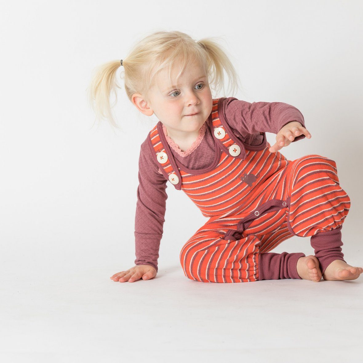 Hedashy crawlers - fiesta striped Dungarees Alba of Denmark