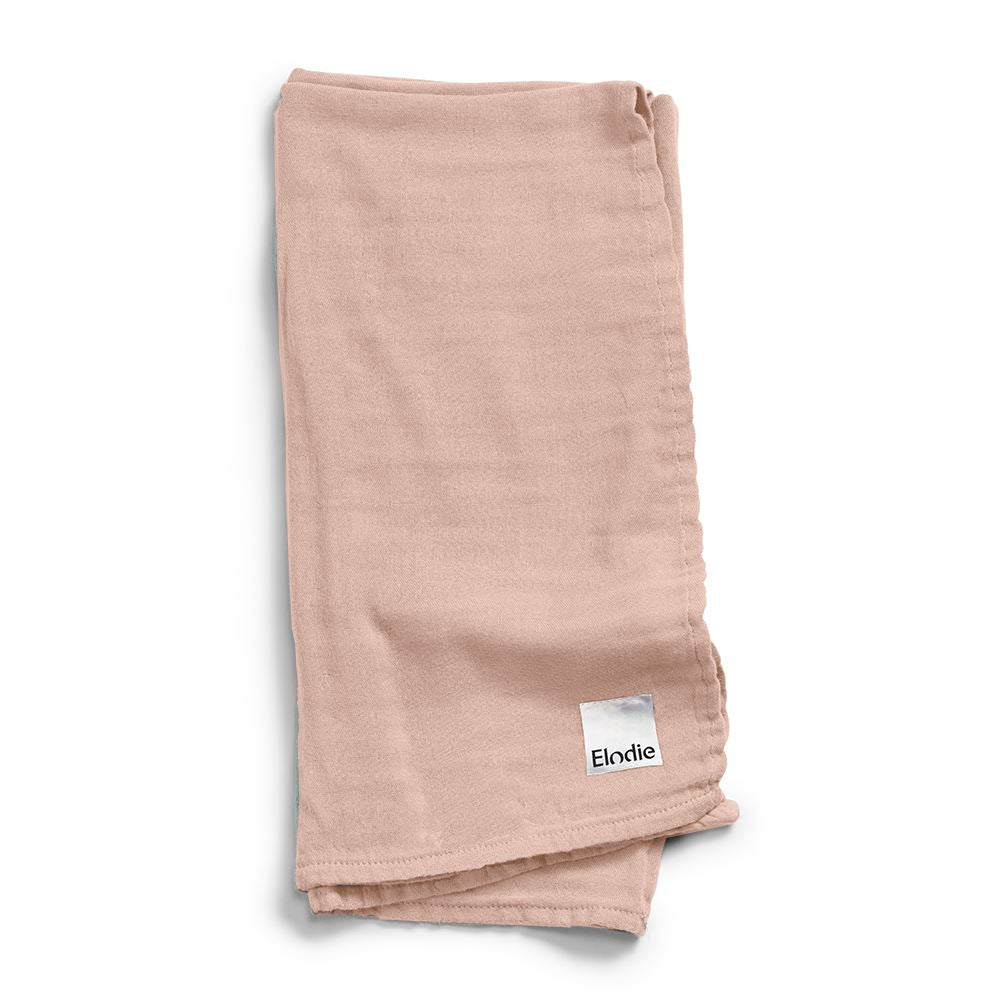 Bamboo muslin blanket - powder pink Muslin Elodie details