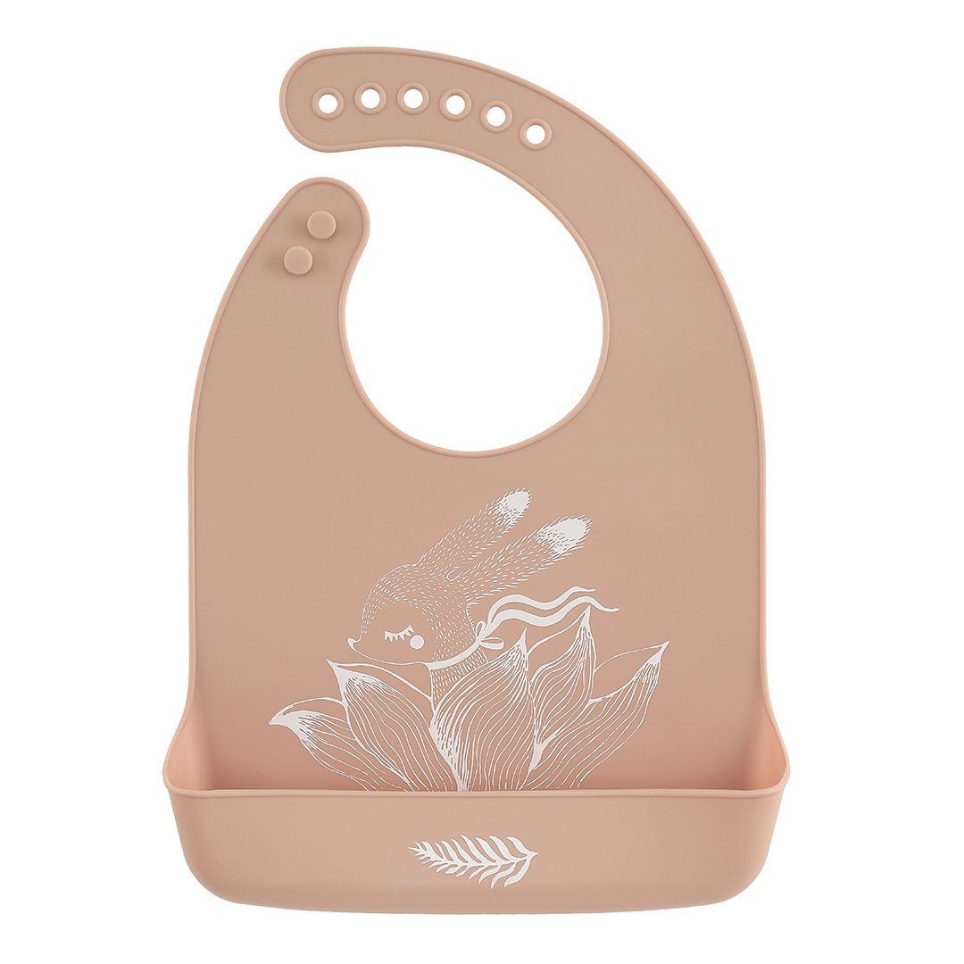 Silicone baby bib flower bunny Lille Vilde bib LIlle Vilde