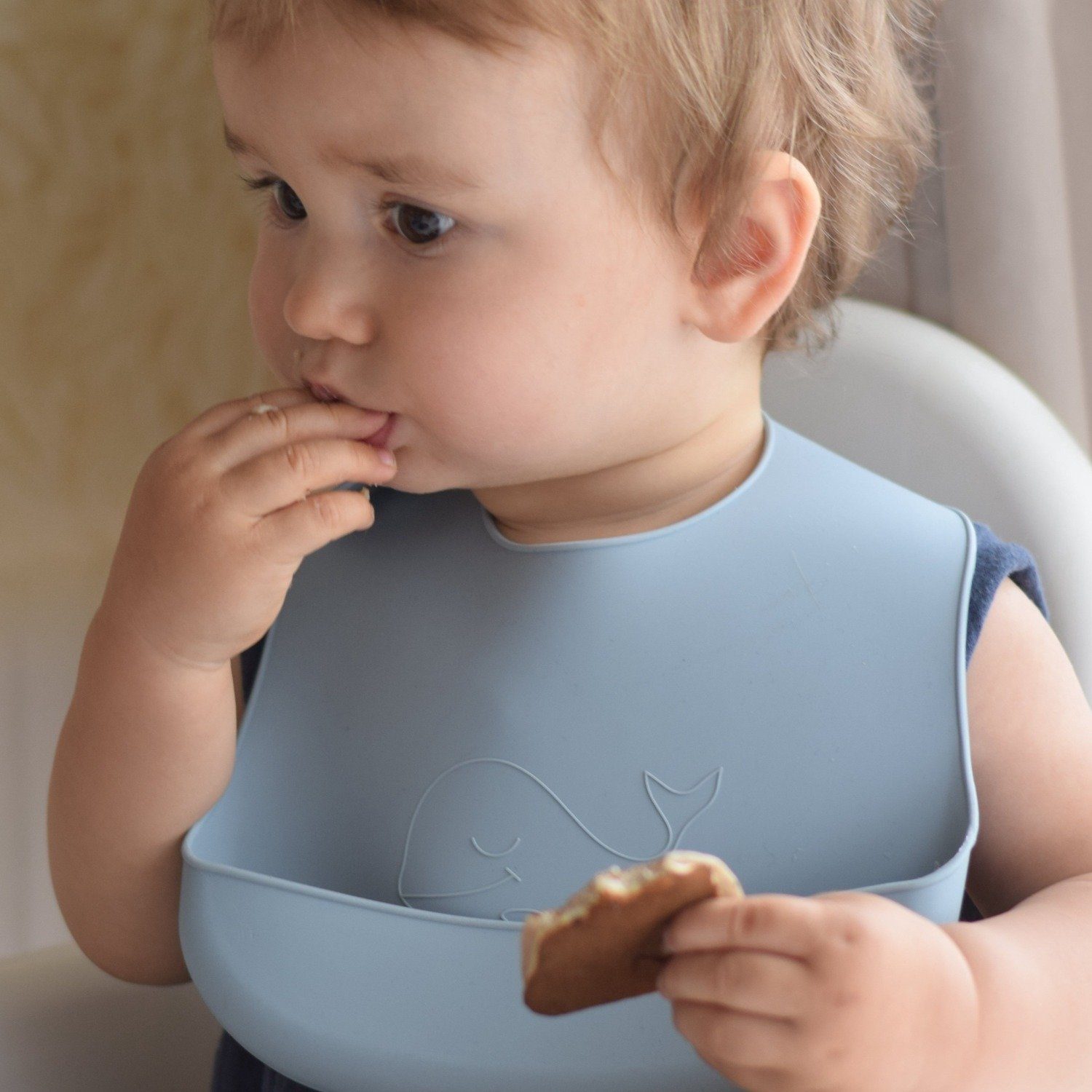 2-pack silicone baby bib sky blue midnight Lille Vilde bib LIlle Vilde