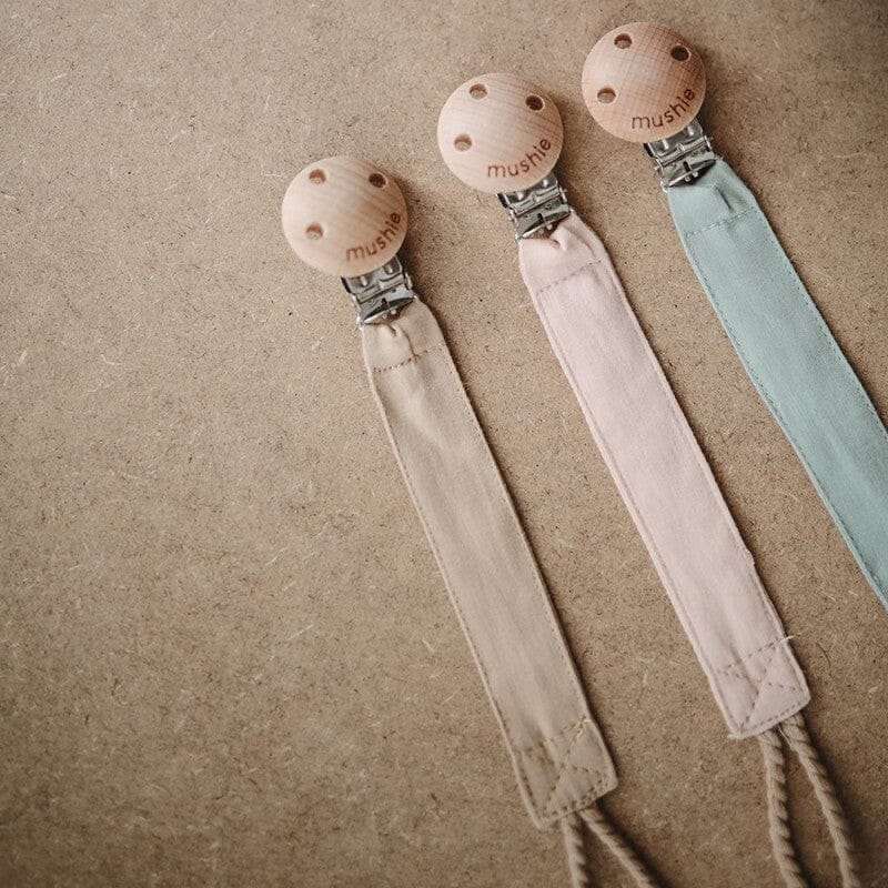 Prende-chupeta tecido blush mushie