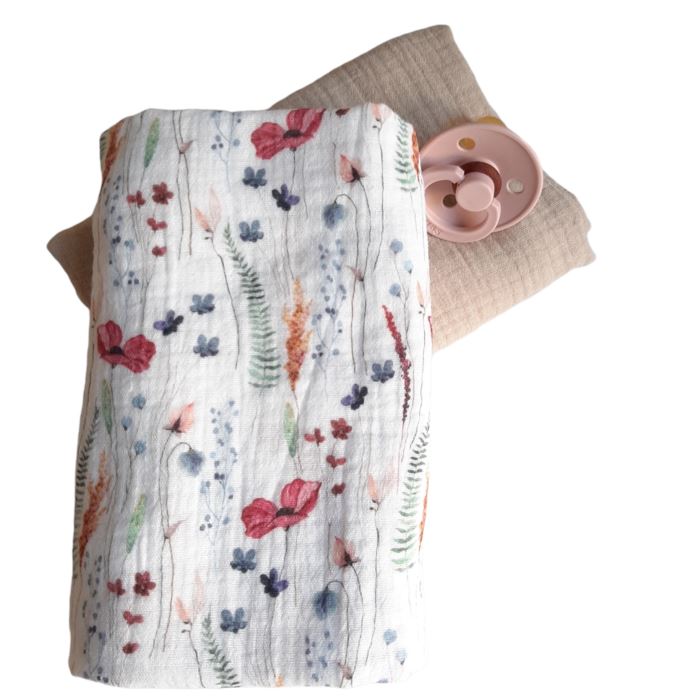 2 musselinas 30 x 50 cm poppy sand Muslins Siepdesign