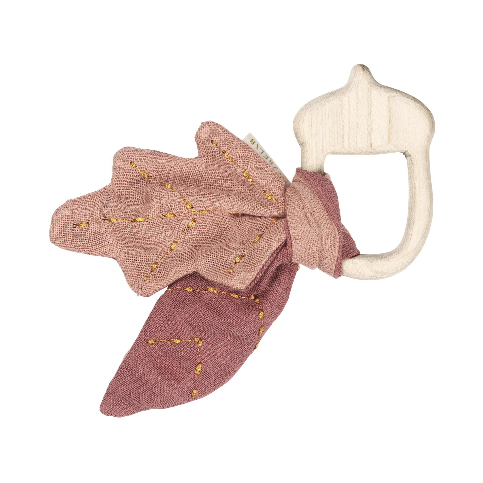 Wooden teether acorn - old rose clay Fabelab Toys Fabelab
