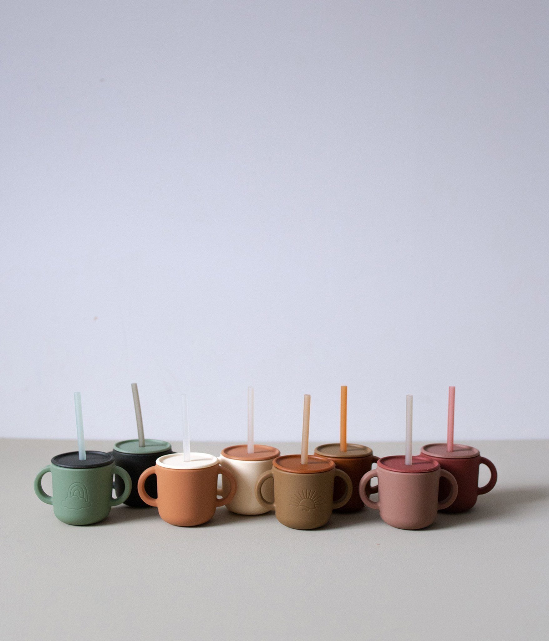 2-pack Silicone cups w/ lid Lilac/Cocoa Lille Vilde dinnerware LIlle Vilde