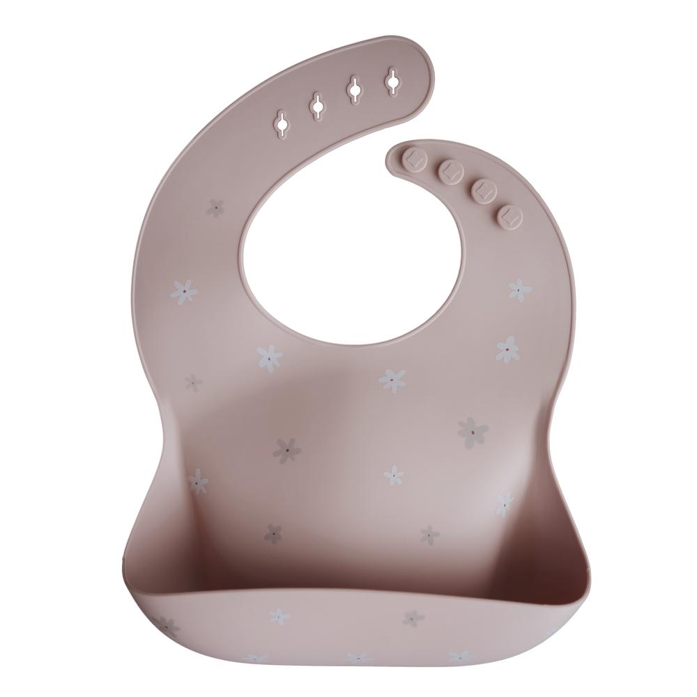 Silicone baby bib daisy mushie bib mushie