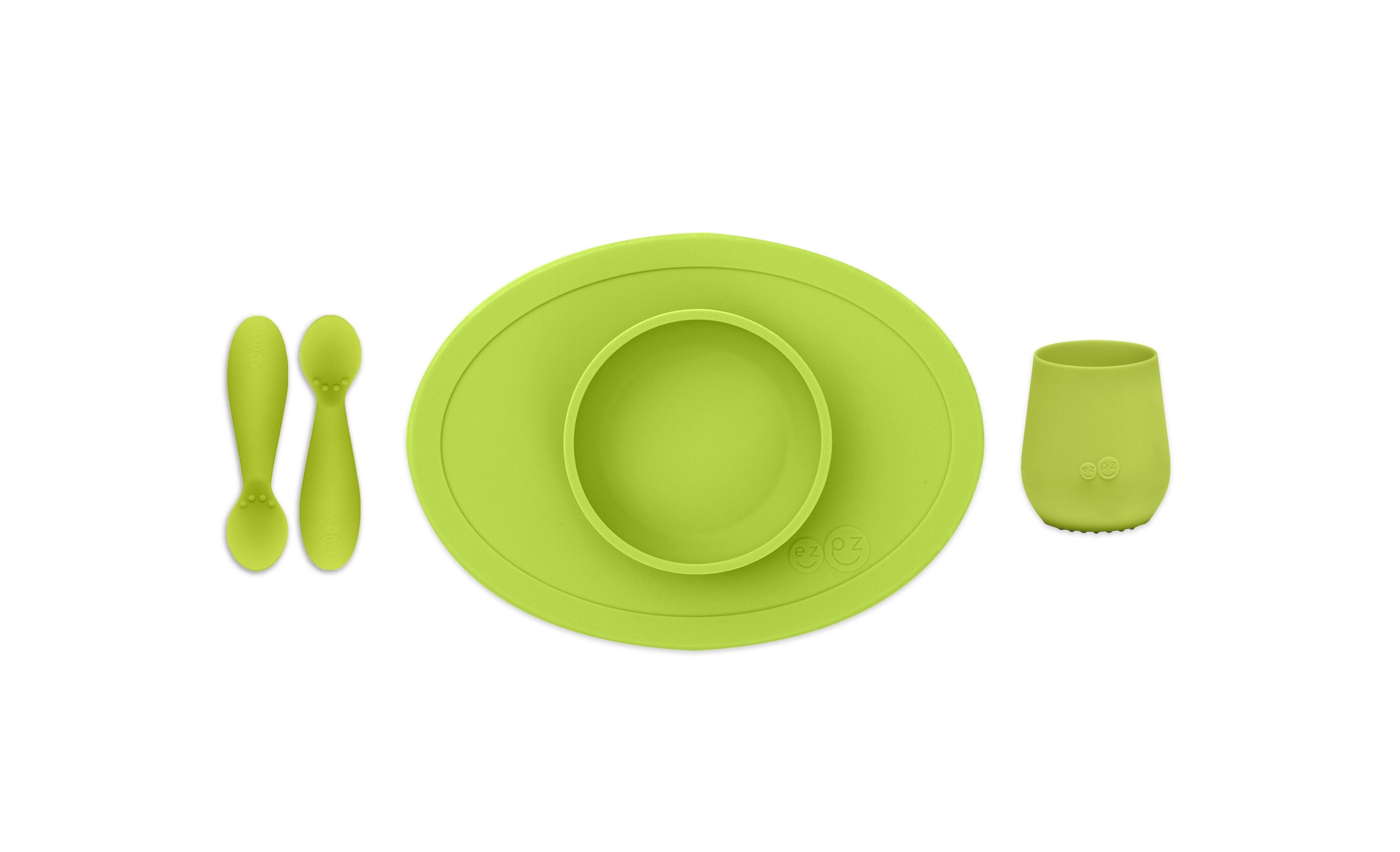 First food set lime ezpz dinnerware ezpz