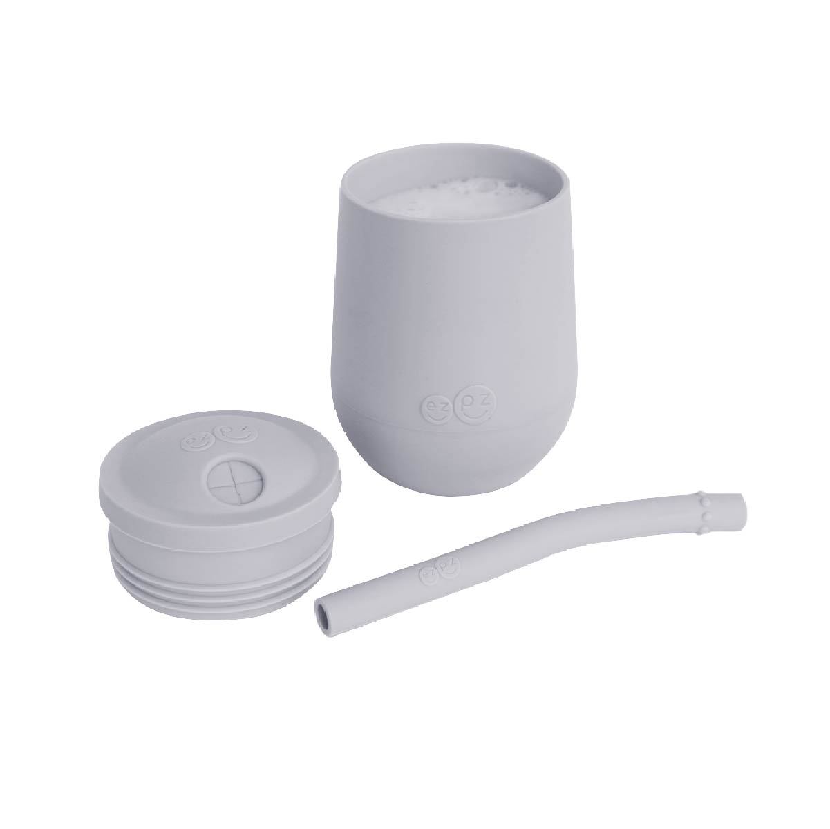 Mini cup + straw training system pweter ezpz dinnerware ezpz