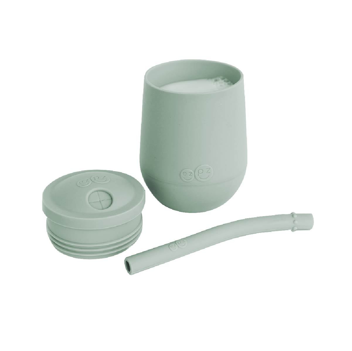 Mini cup + straw training system sage ezpz dinnerware ezpz