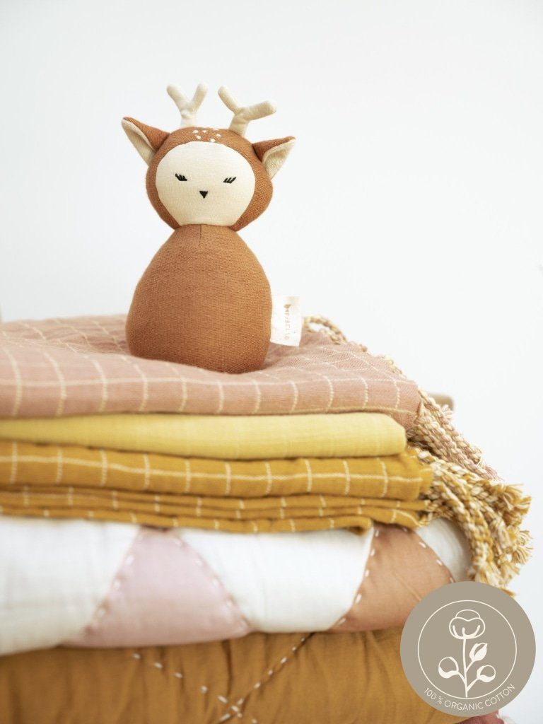 Baby blanket grid old rose Fabelab Blanket Fabelab