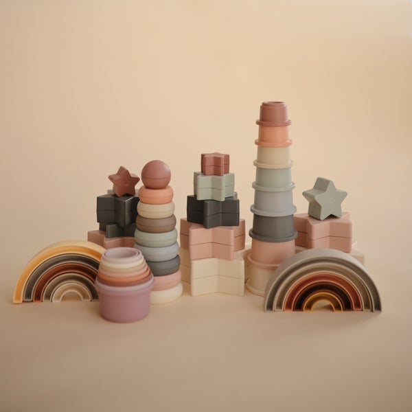 Arco-íris empilhável hillside Toys mushie