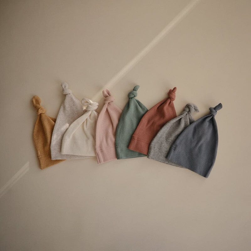 Gorro com nó ivory 0-3M Hat mushie