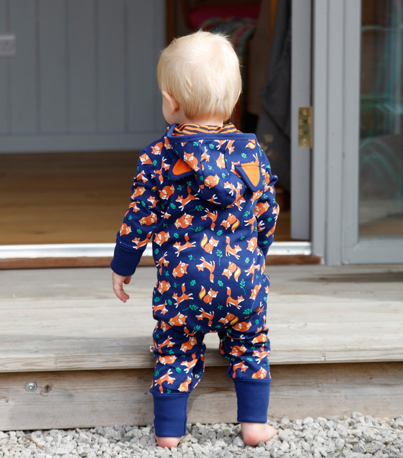 Hooded playsuit fox Piccalilly Playsuit Piccalilly