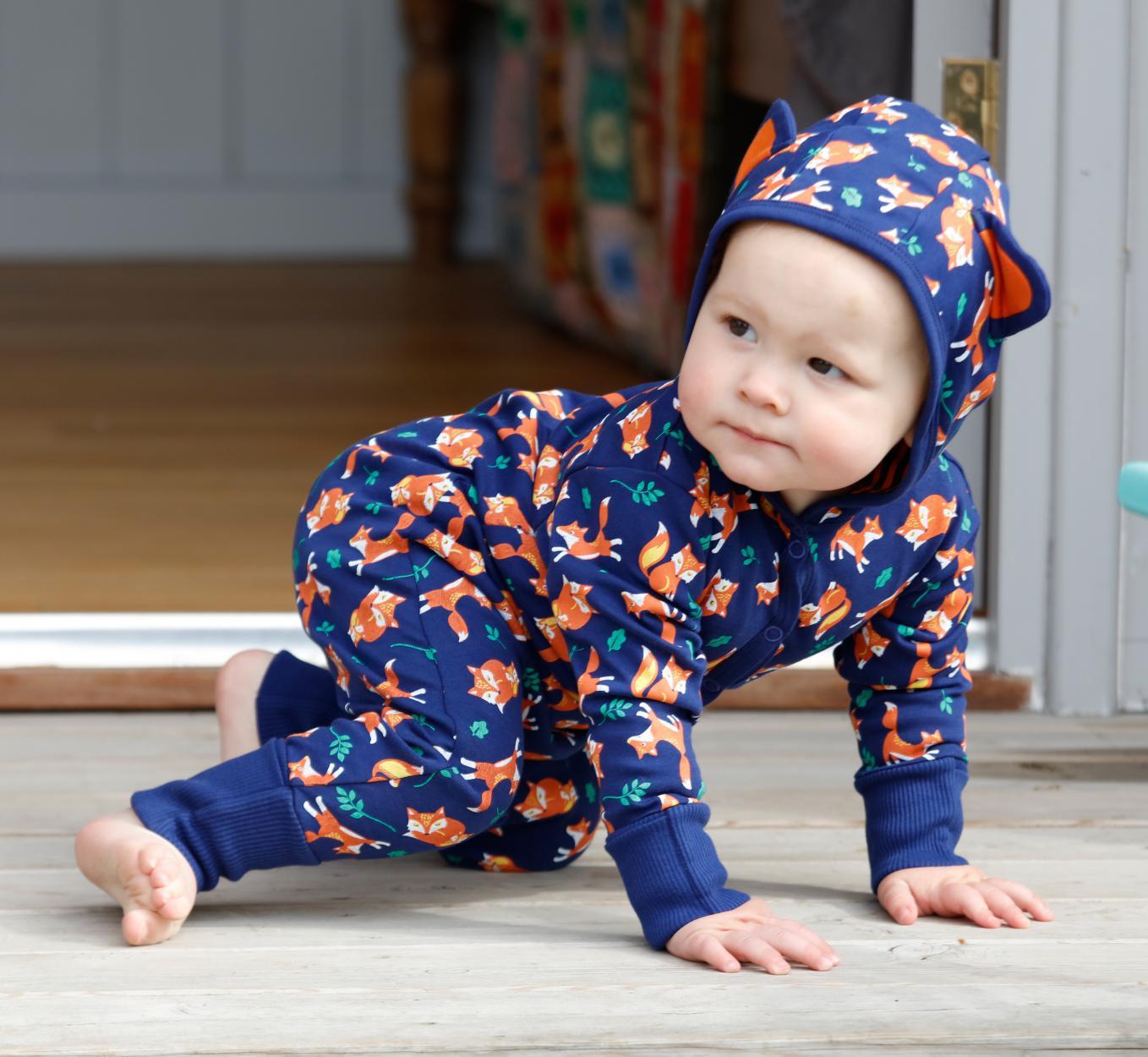 Hooded playsuit fox Piccalilly Playsuit Piccalilly